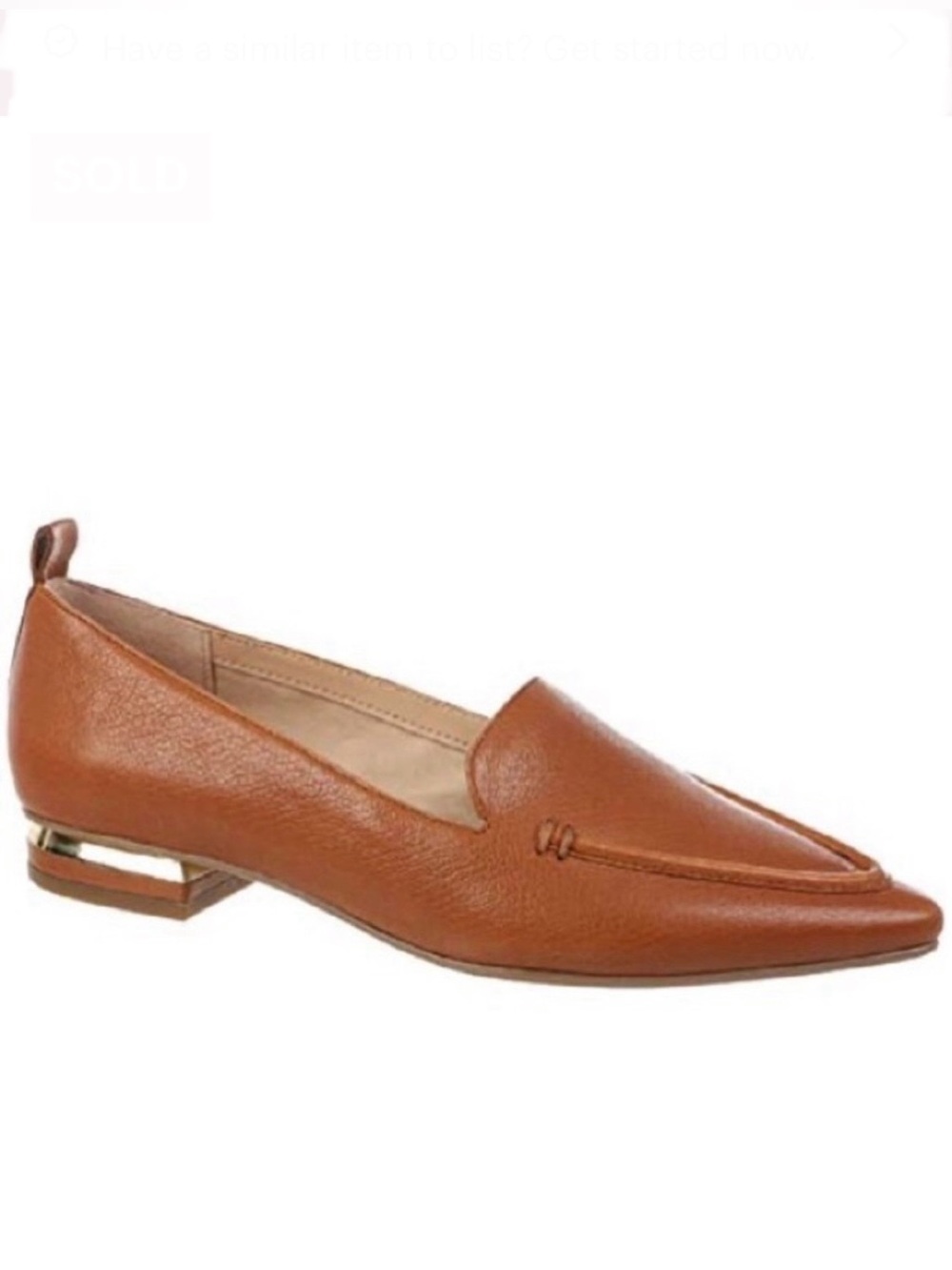 Franco Sarto Susie Loafer Leather Tan Pointed Toe Flats
